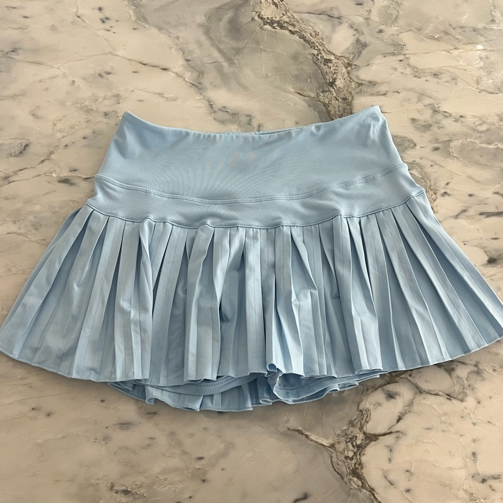 Light Blue Gold hindge Tennis Mini Skirt